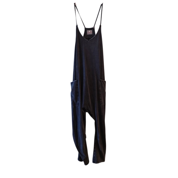 FREE PEOPLE MOVEMENT Hot Stone Onesie Charcoal Dark Gray Black - Picture 2 of 5